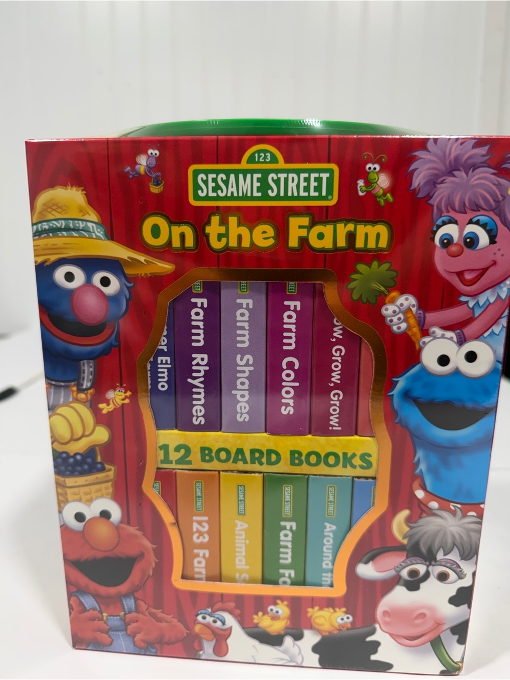Sesame Street On the Farm Board Book Set - Red, Green, Yellow, Blue, Purple